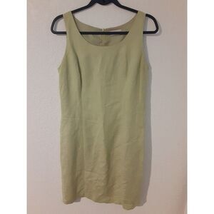 Worthington Women's Linen Blend Sheath Shift Dress Chartreuse Size 10 Lined